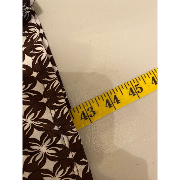 Max & Cleo Womens Brown & White Patterned Wrap Dress Medium - Picture 6 of 11